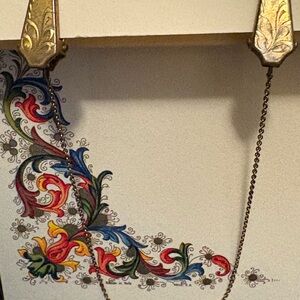 Vintage Victorian style enriched gold tone SWEATER CLIP w/ delicate chain